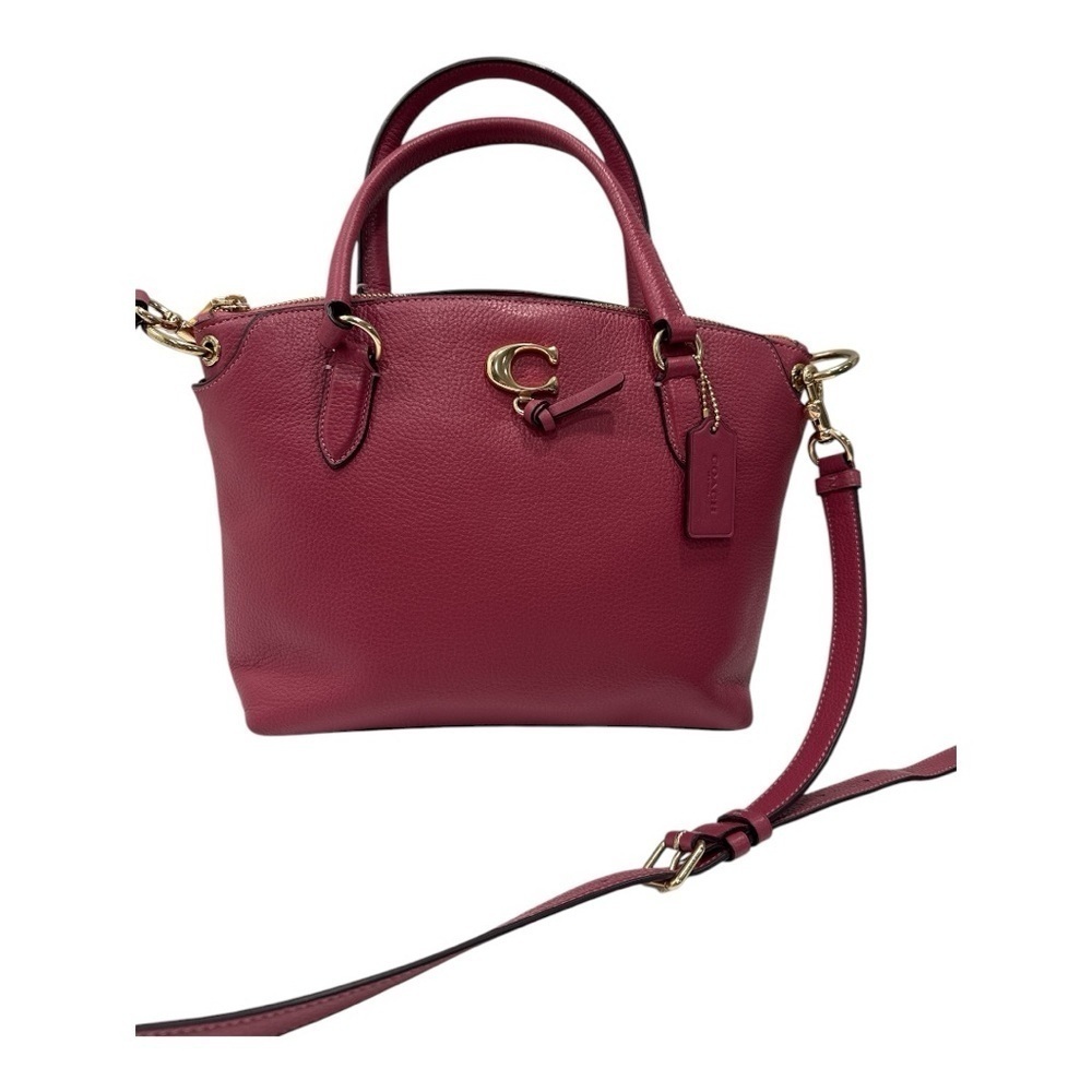 Coach Remi Satchel Pink Pebbled Leather Zipper Closure Shoulder Bag - Picture 13 of 13